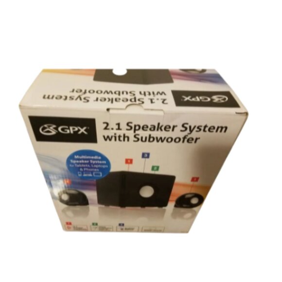 GPX 2.1 Channel Home Theater System with Subwoofer, Black, HT12B - Picture 2 of 2